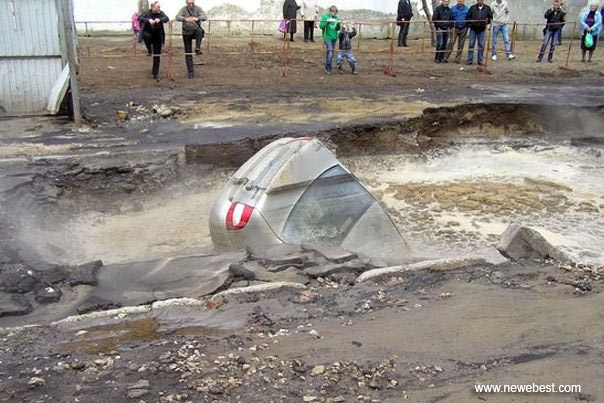 Sinking russian car